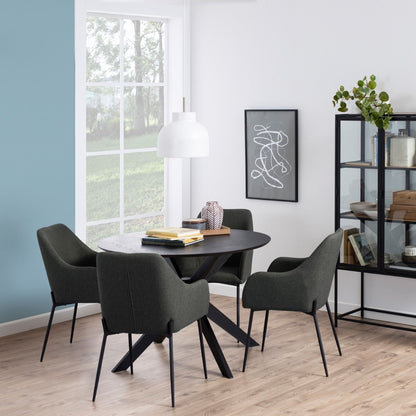 Duncan Round Dining Table in Black 105x75cm