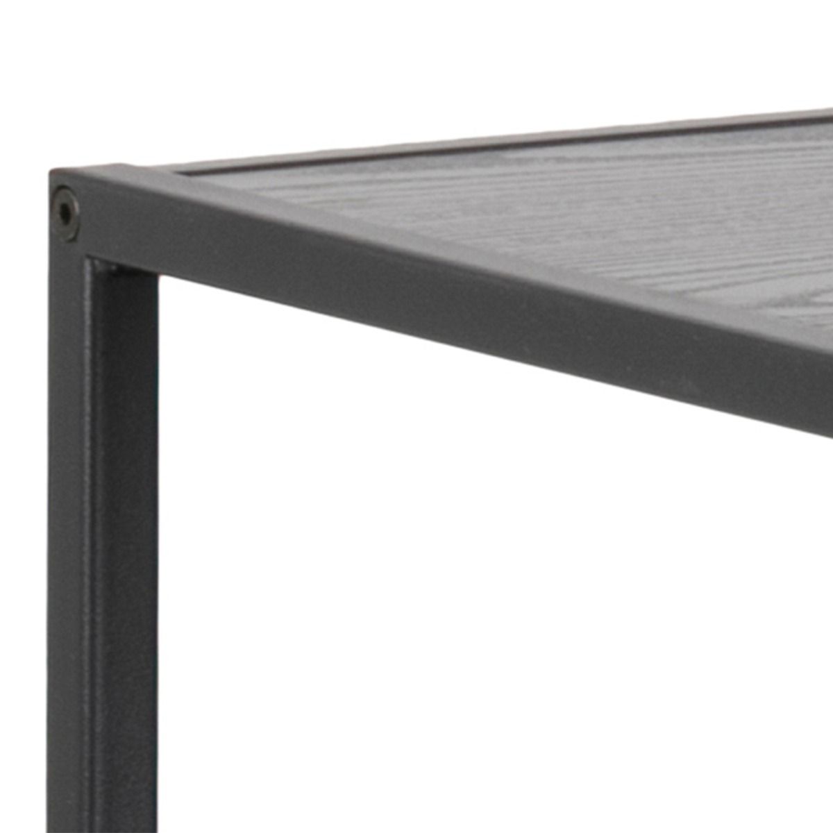 Seaford Wide Bookcase With Black Oak Shelves