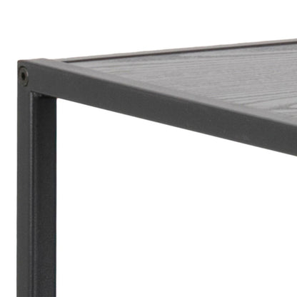 Seaford Wide Bookcase With Black Oak Shelves