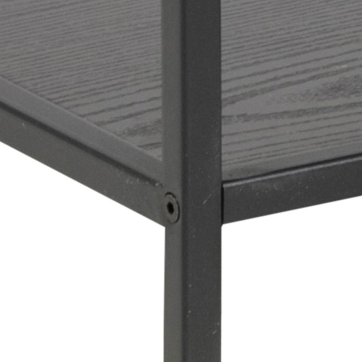 Seaford Wide Bookcase With Black Oak Shelves