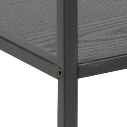 Seaford Wide Bookcase With Black Oak Shelves