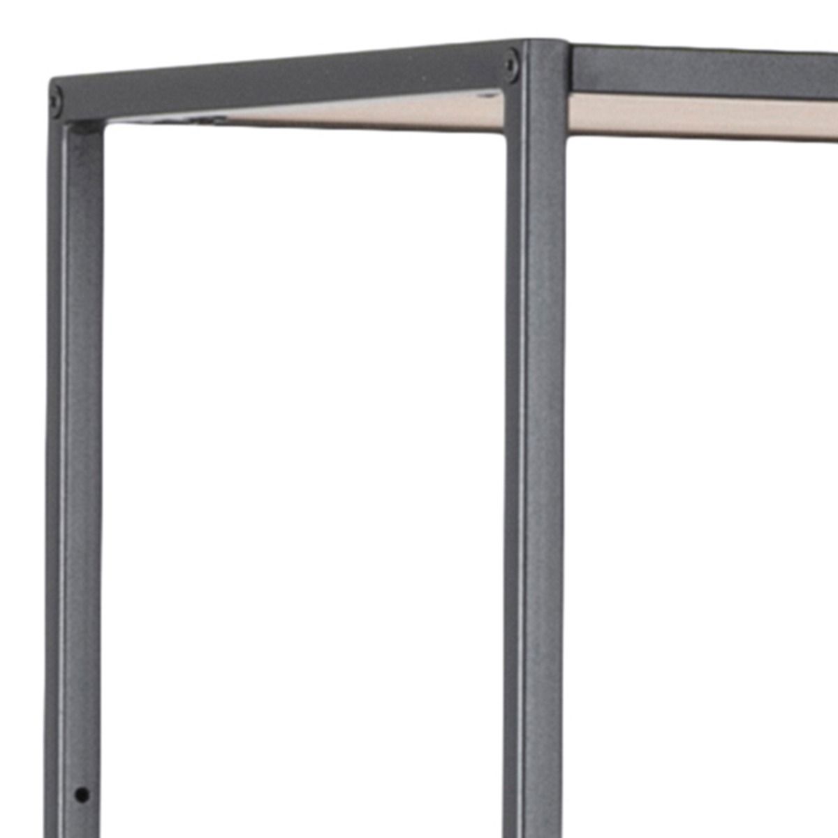 Seaford Large Asymmetrical Bookcase in Black with Oak Shelves