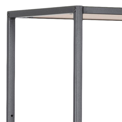 Seaford Large Asymmetrical Bookcase in Black with Oak Shelves