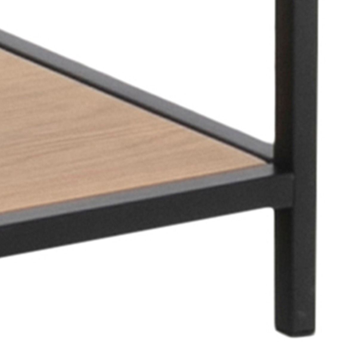 Seaford Large Asymmetrical Bookcase in Black with Oak Shelves