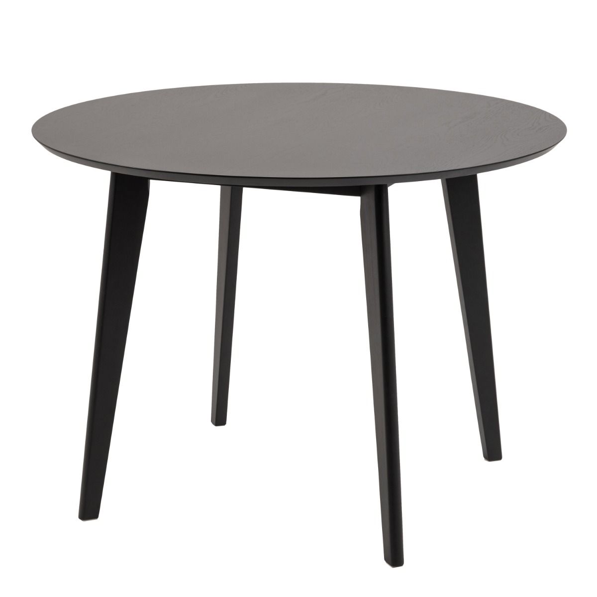 Roxby Round Dining Table in Black 105x105cm includes 4 Roxby Dining Chairs in Black