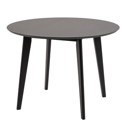 Roxby Round Dining Table in Black 105x105cm includes 4 Roxby Dining Chairs in Black