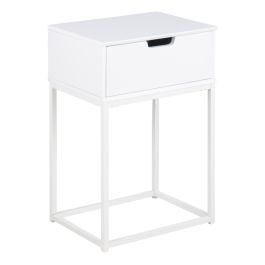 Mitra 1 Drawer Bedside Table in White