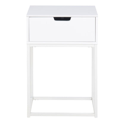 Mitra 1 Drawer Bedside Table in White