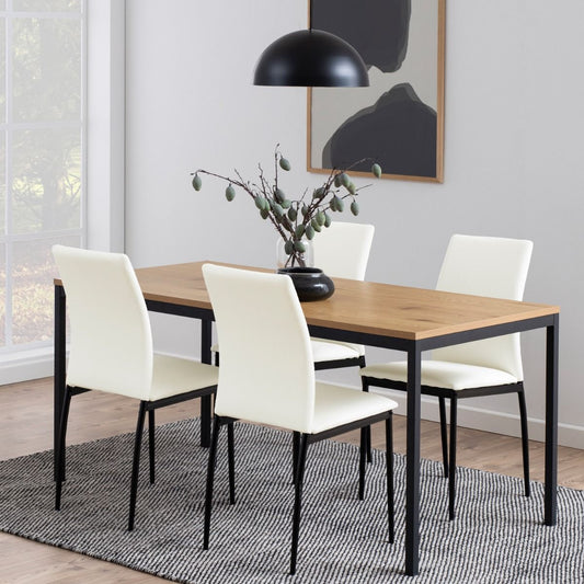 Seaford Dining Table in Black & Oak 160x80cm