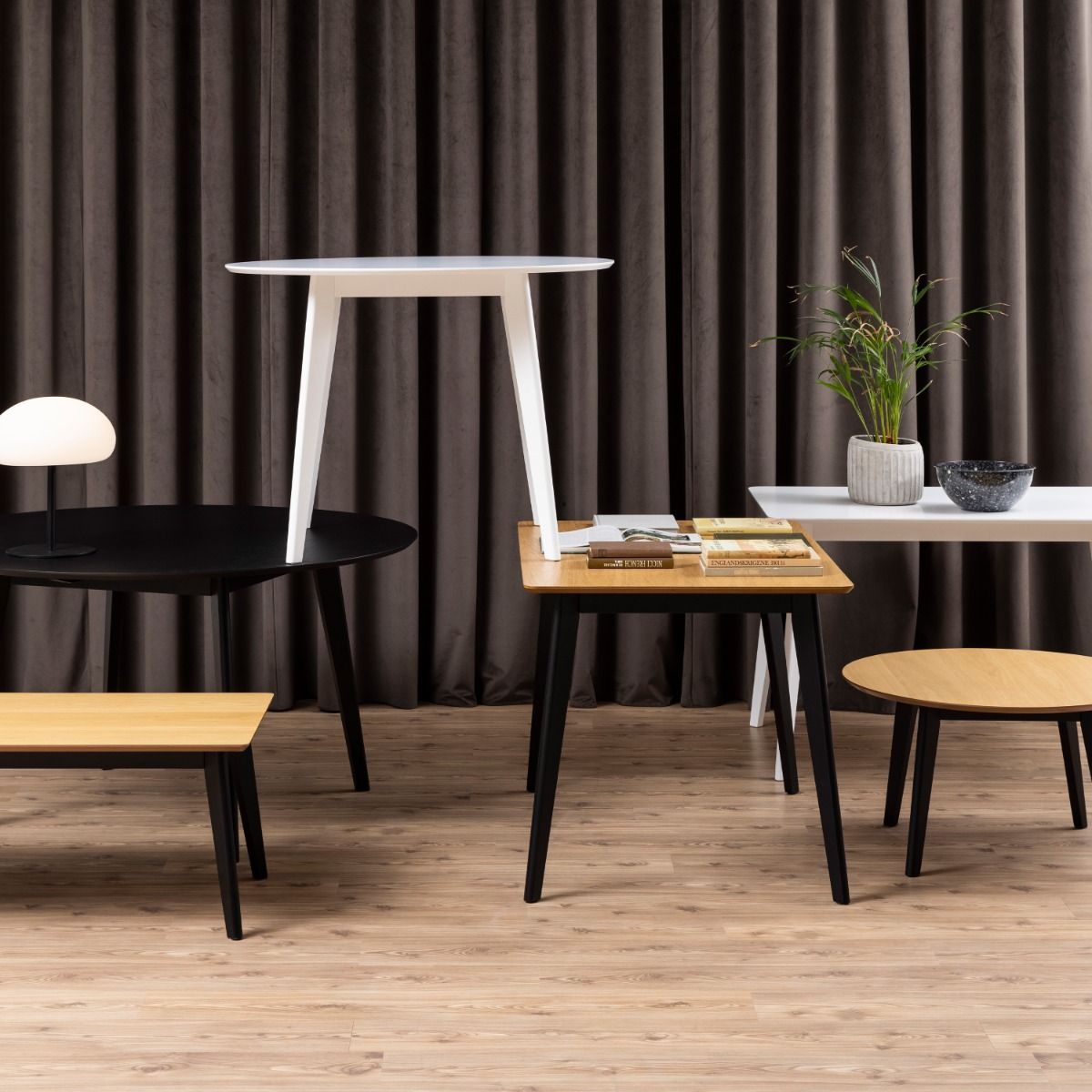 Roxby Dining Table in Oak & Black 120x80cm