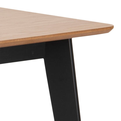 Roxby Dining Table in Oak & Black 120x80cm