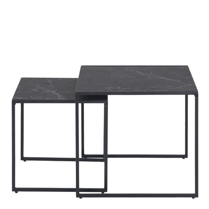 Infinity Nest of Tables in Black Matt Set of 2