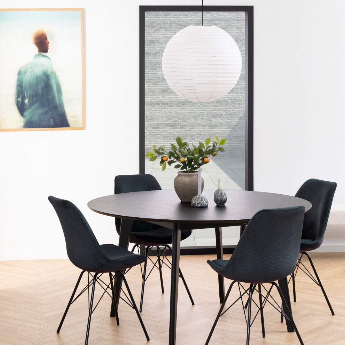 Roxby Round Dining Table in Black 140x140cm