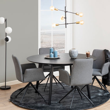 Roxby Round Dining Table in Black 140x140cm