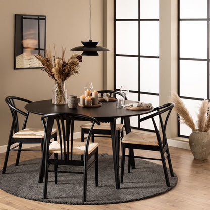 Roxby Round Dining Table in Black 140x140cm