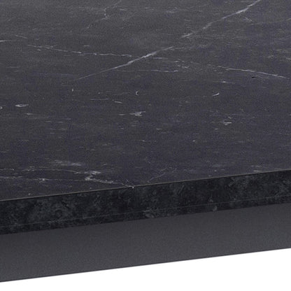 Amble Dining Table with Black Marble Melamine Top & Black Legs 160x74cm