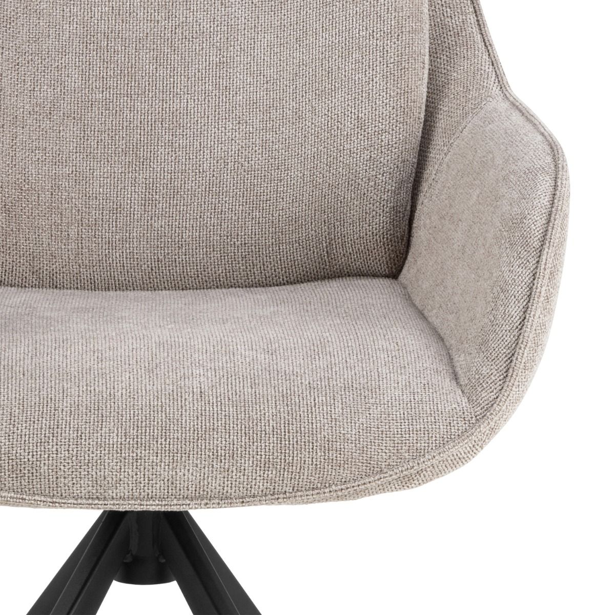 Angus Dining Table in Black 200x90cm includes 4 Carrie Swivel Dining Chairs in Sand