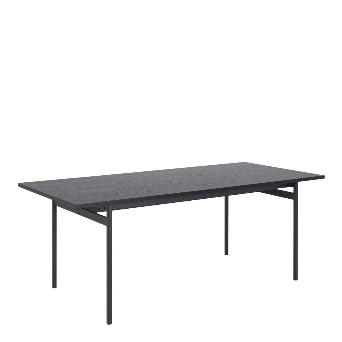 Angus Dining Table in Black 200x90cm includes 4 Carrie Swivel Dining Chairs in Sand