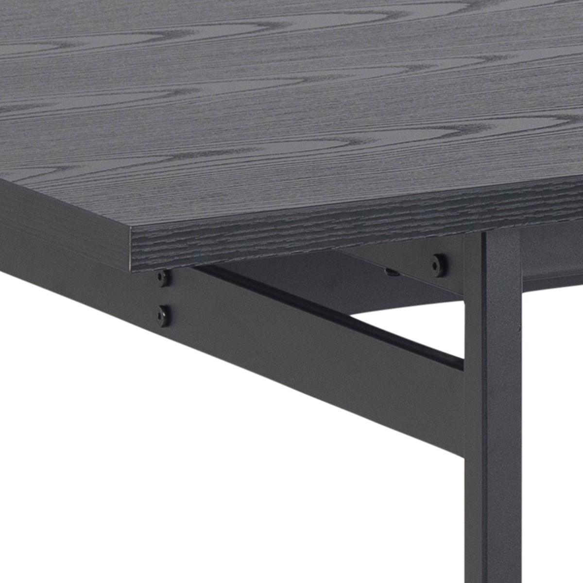 Angus Dining Table in Black 200x90cm includes 4 Carrie Swivel Dining Chairs in Sand
