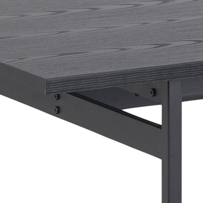 Angus Dining Table in Black 200x90cm includes 4 Carrie Swivel Dining Chairs in Sand