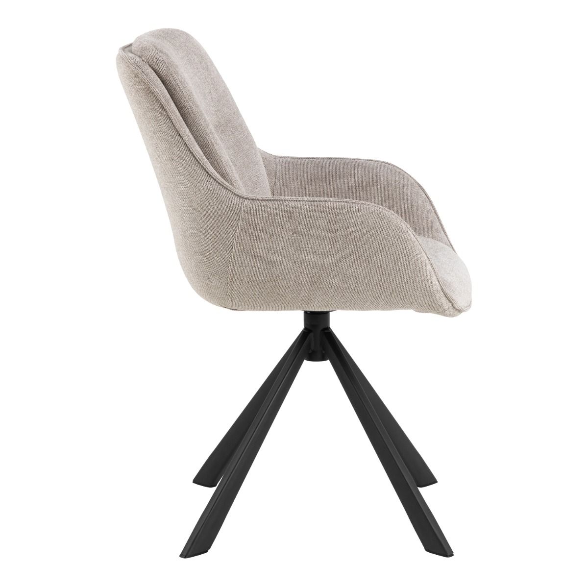 Angus Dining Table in Black 200x90cm includes 4 Carrie Swivel Dining Chairs in Sand