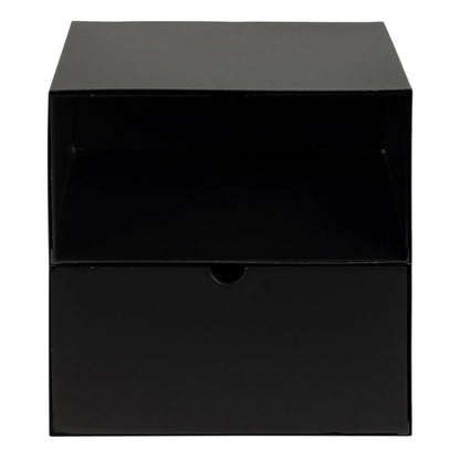 Joliet 1 Drawer Wall Mounted Bedside Table in Black