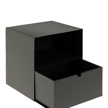 Joliet 1 Drawer Wall Mounted Bedside Table in Black