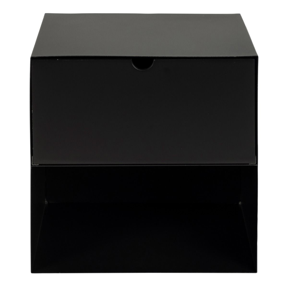 Joliet 1 Drawer Wall Mounted Bedside Table in Black
