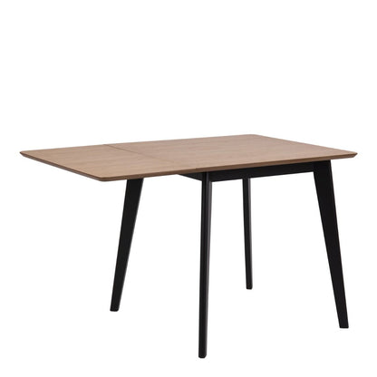 Roxby Extending Dining Table 120x80cm in Oak & Black includes 4 Roxby Dining Chairs in Black and Oak
