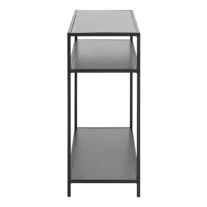 Seaford Console Table with 2 Shelves in Black