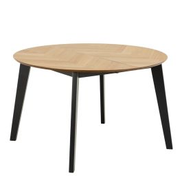 Georgetown Round Dining Table in Oak and Black