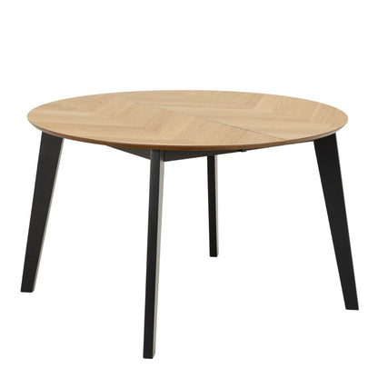 Georgetown Round Dining Table in Oak and Black