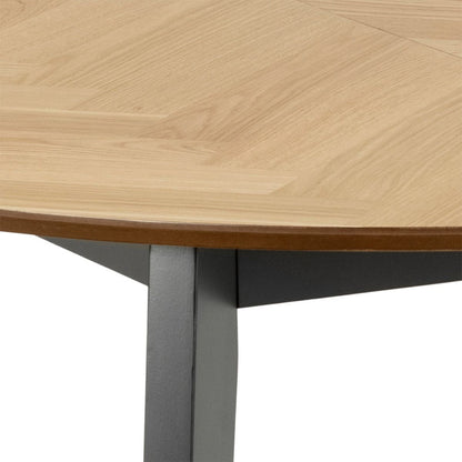 Georgetown Round Dining Table in Oak and Black
