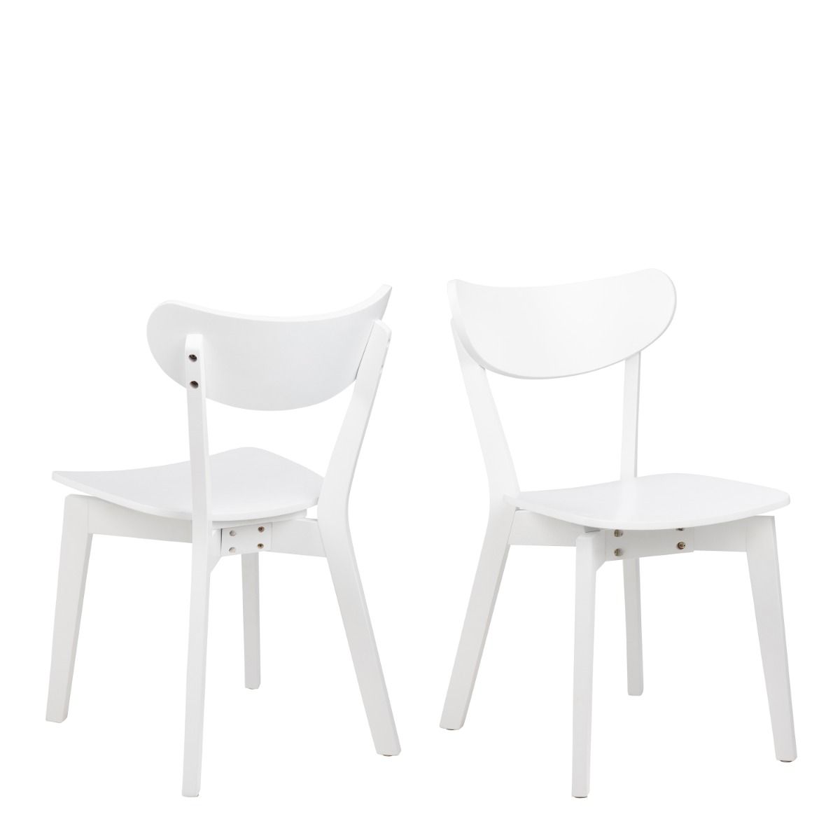 Roxby Square Dining Table in White 120x80cm includes 4 Roxby Dining Chairs in White