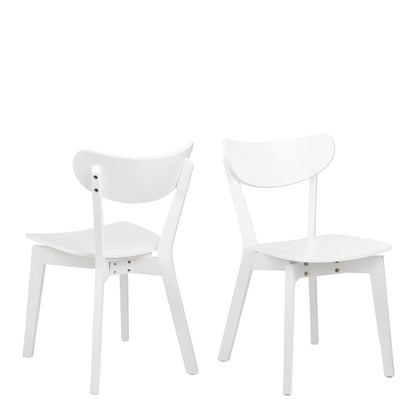 Roxby Square Dining Table in White 120x80cm includes 4 Roxby Dining Chairs in White
