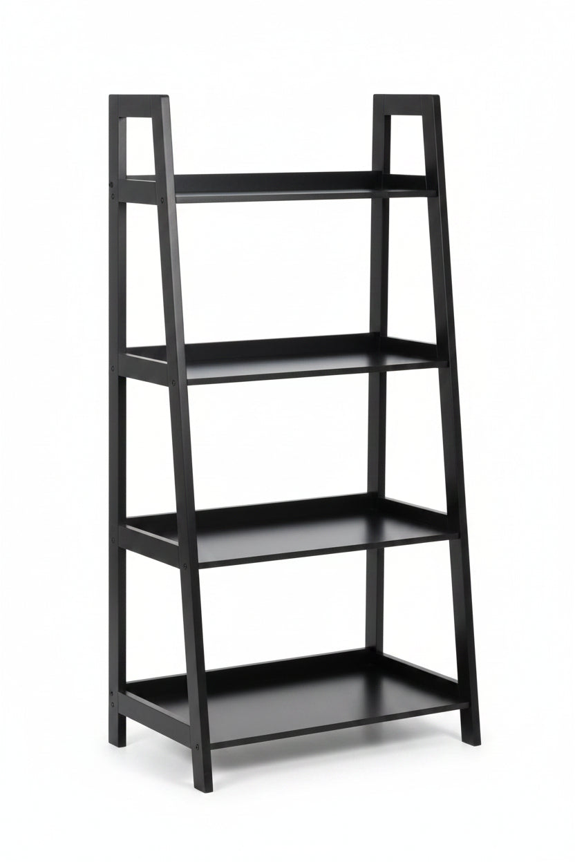 Wally Bookcase with 4 Shelves in Black