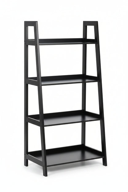 Wally Bookcase with 4 Shelves in Black