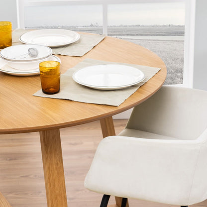 Malika Round Dining Table in Oak 120x75cm