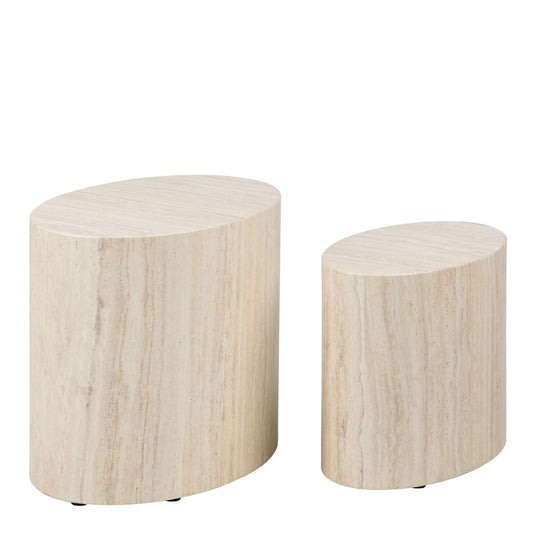 Mice Oval Coffee Table in Light Oak Set of 2
