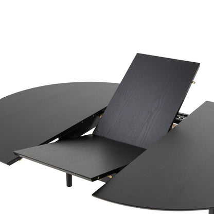 Montreux Round Extending Dining Table in Black 115-154cm