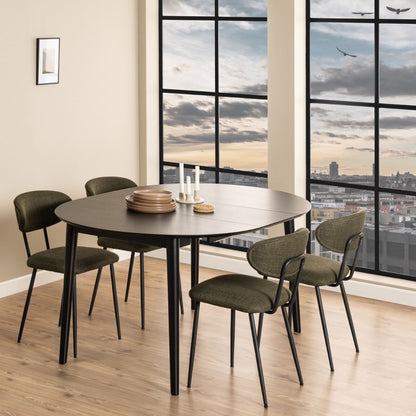 Montreux Round Extending Dining Table in Black 115-154cm