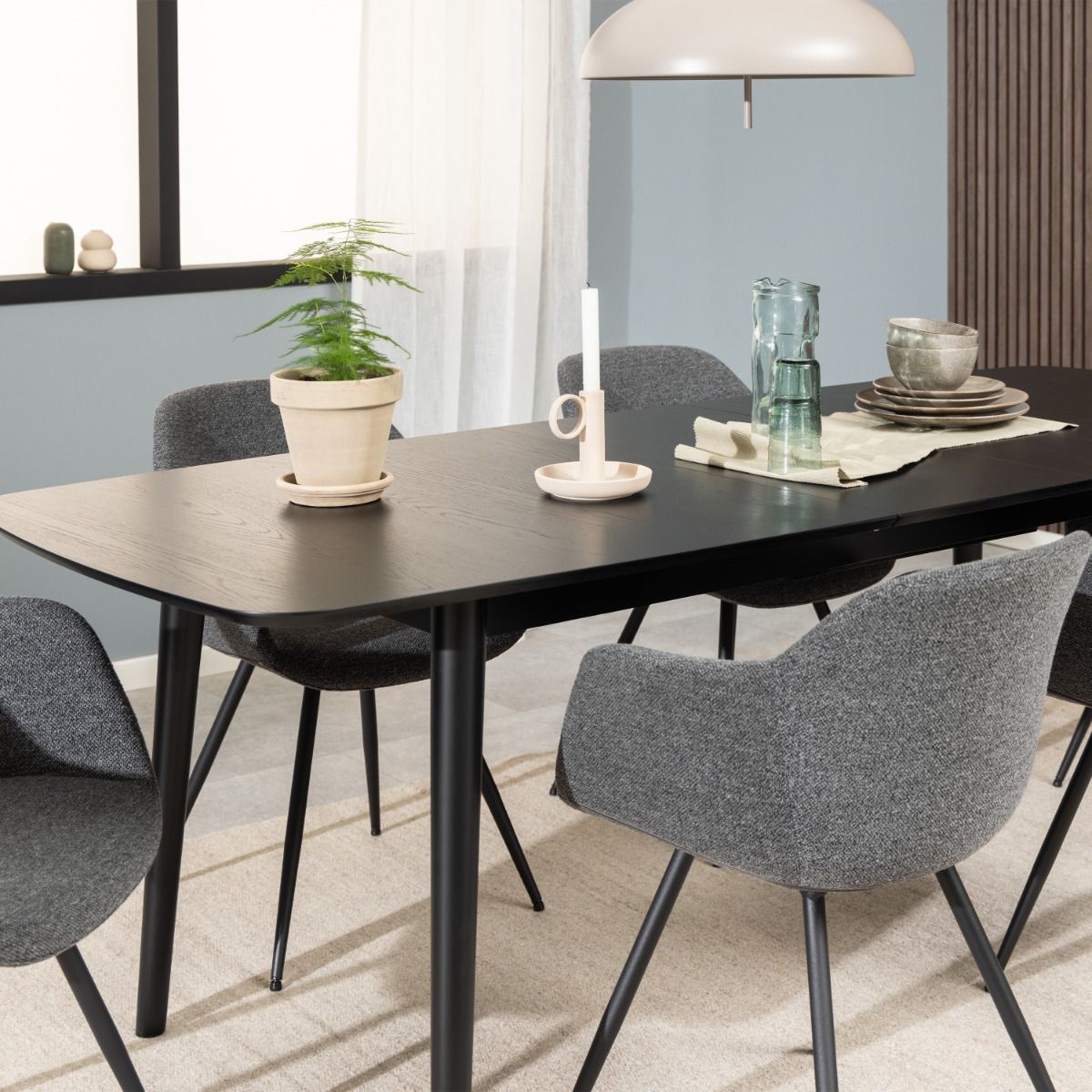 Montreux Rectangular Extending Dining Table in Black
