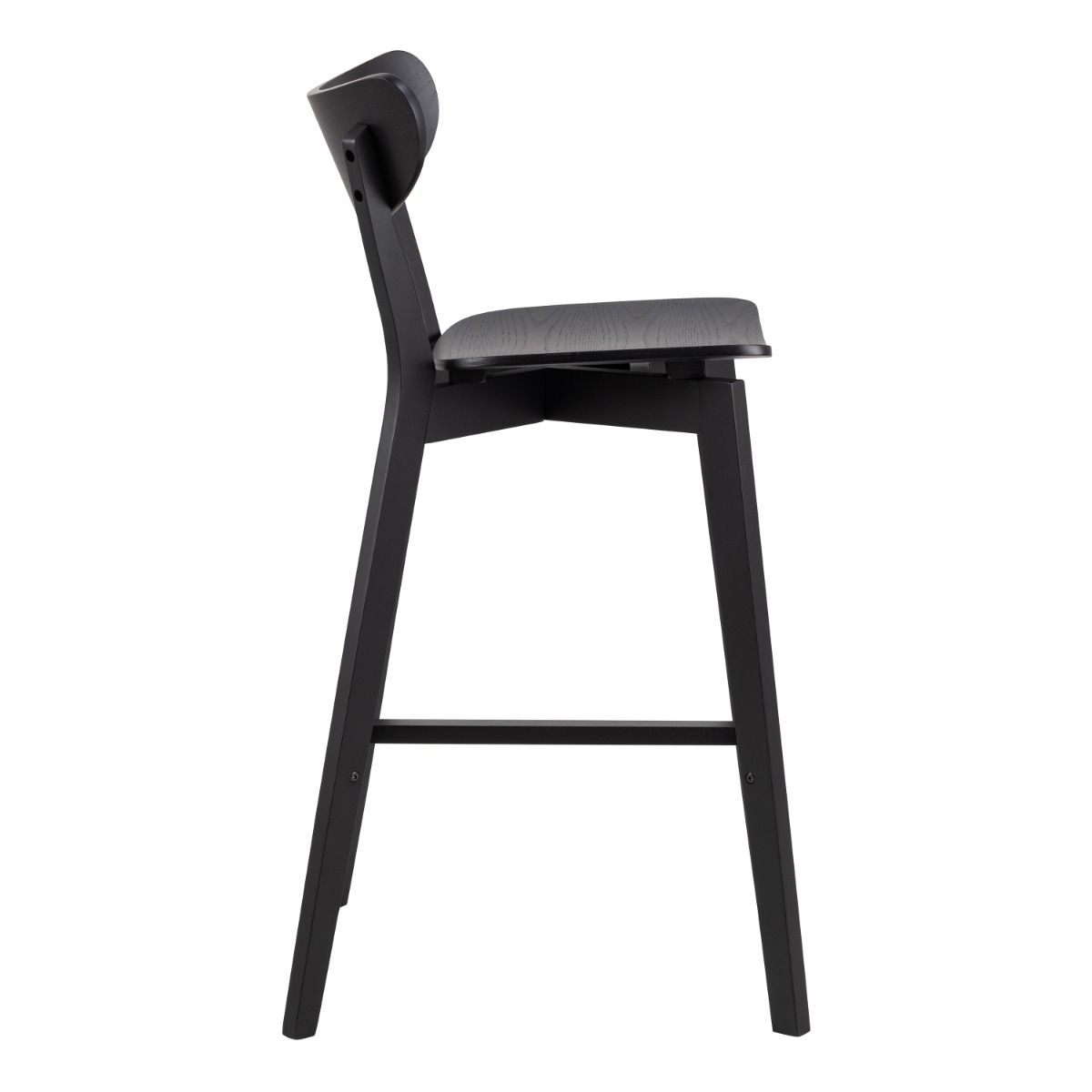 Roxby Bar Table in Black & Oak includes 4 Roxby Bar Stool in Black