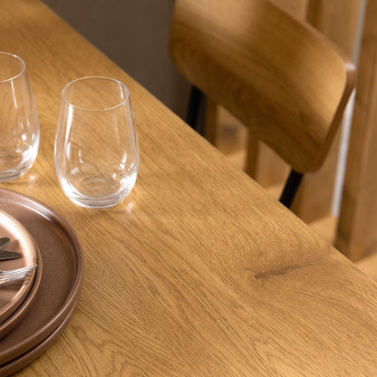 Peru Dining Table in Black and Oak 120x80cm includes 4 Peru Dining Chairs in Steel and Oak