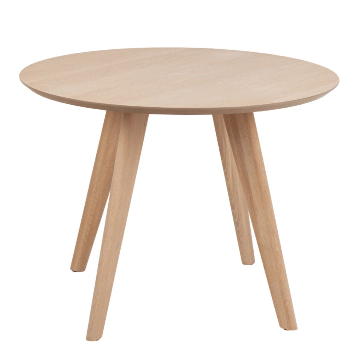 Townsville Round Dining Table in White and Oak 100x100cm