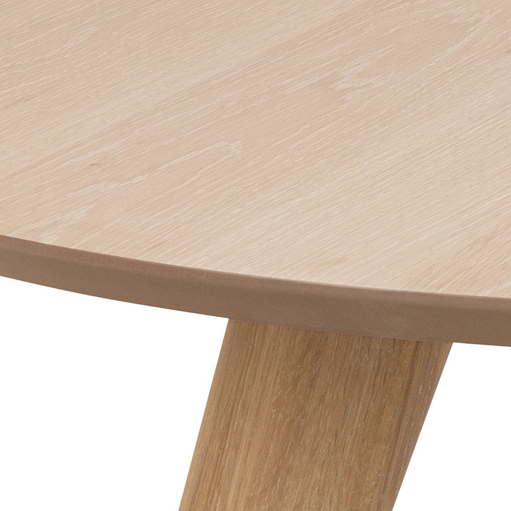 Townsville Round Dining Table in White and Oak 100x100cm