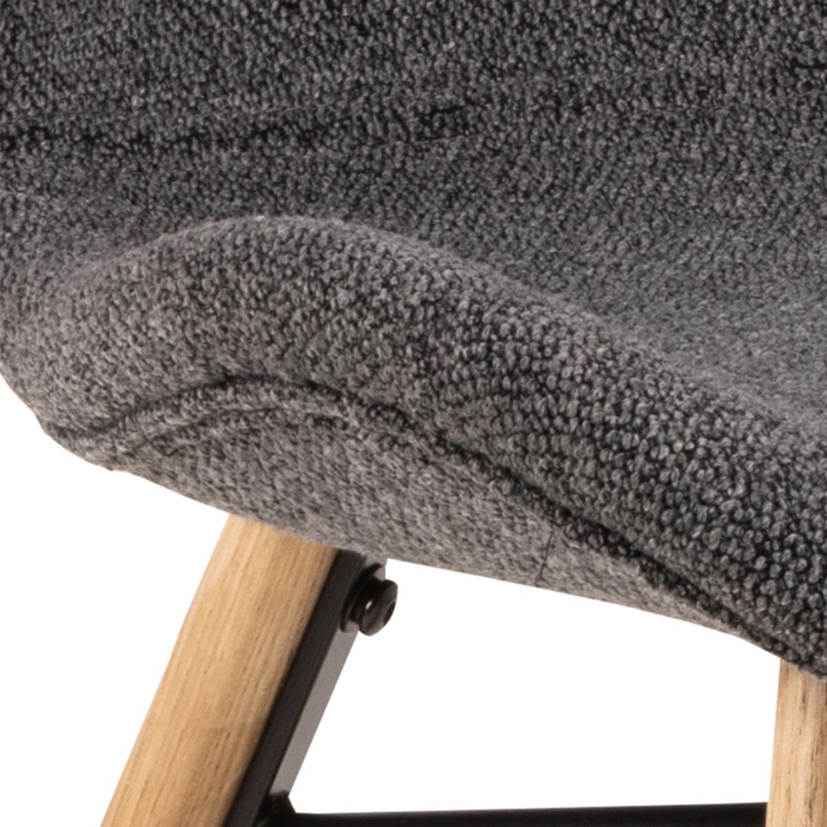 Townsville Round Dining Table in White and Oak 100x100cm includes 4 Batilda Dining Chairs with Grey Fabric and Oak