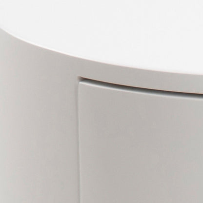 Polo Round Bedside Table in White and Black