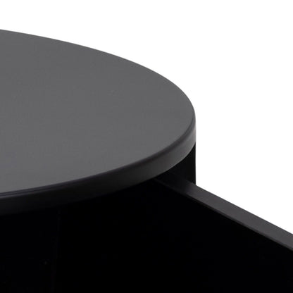 Polo Round Bedside Table in Black