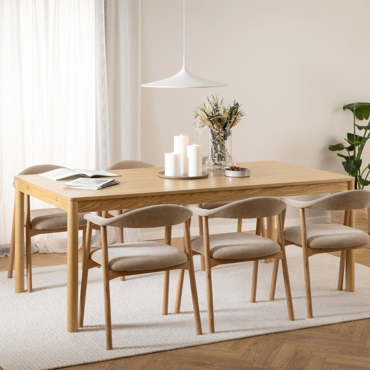 Atlantic Extension Leaf Set of 2 in Oak